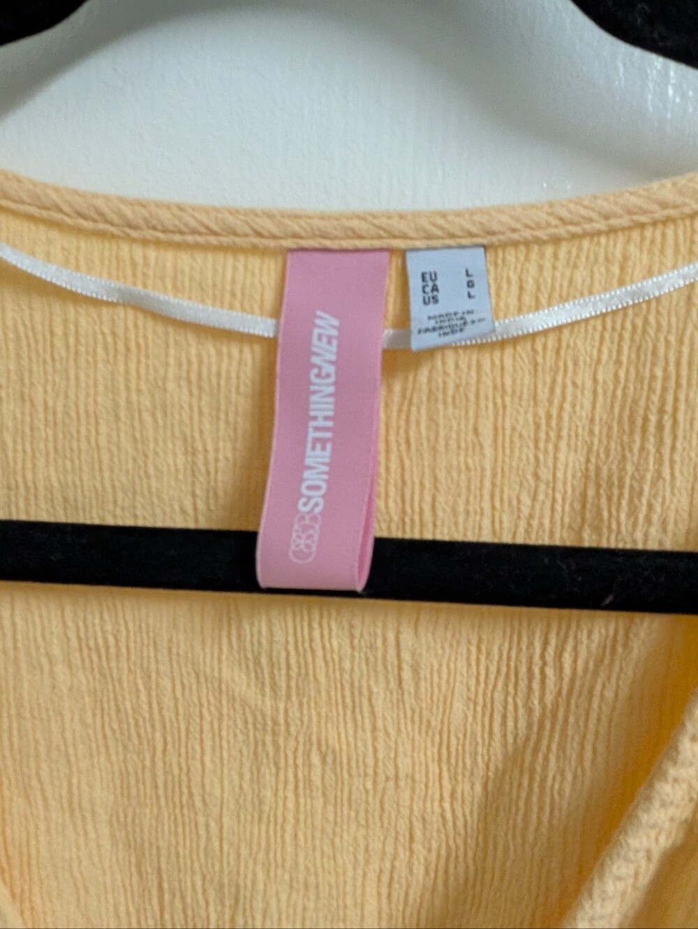 Something New Chrissy Long Sleeve V-neck Short Dressing light orange - Picture 3 of 6